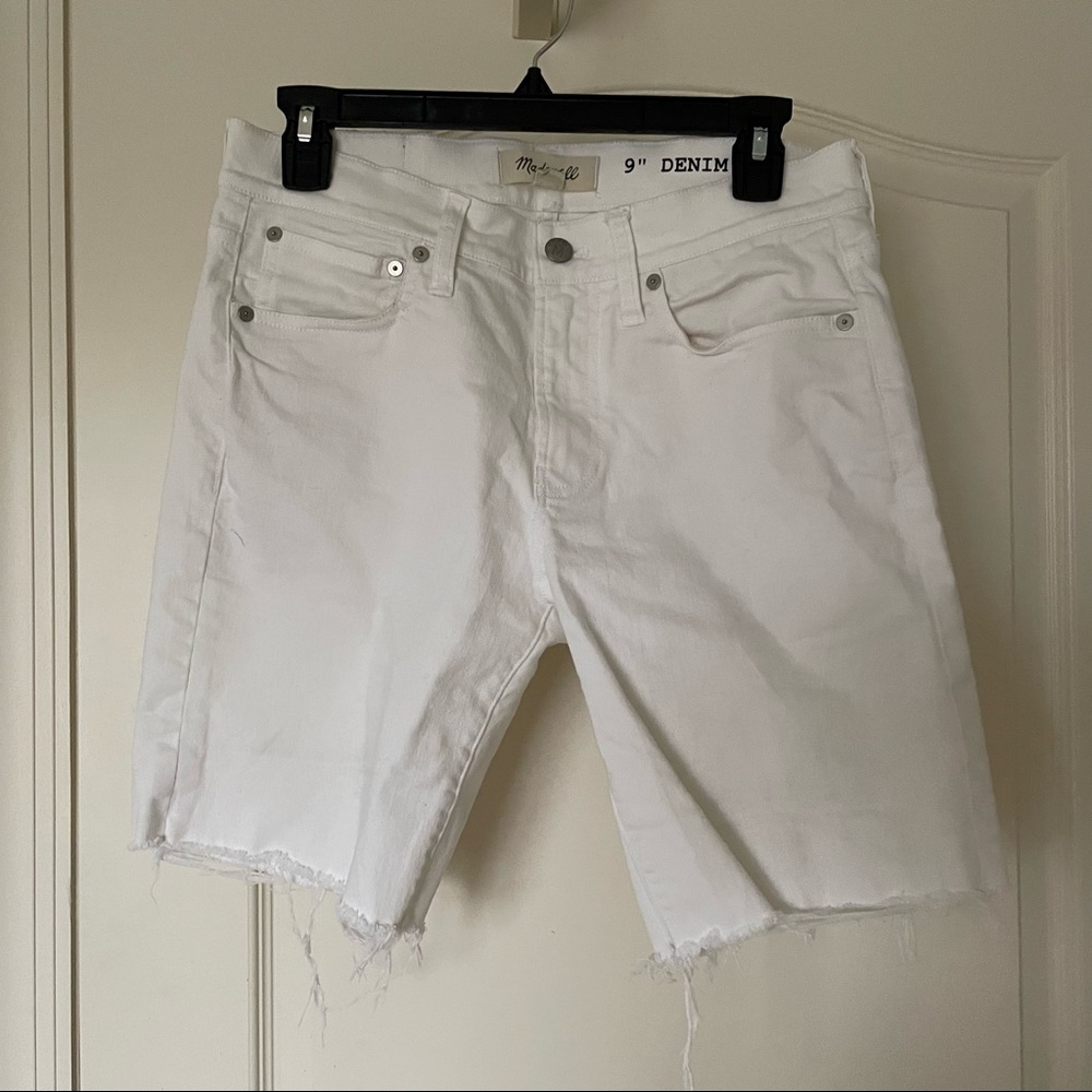 Madewell White Denim Bermuda Shorts